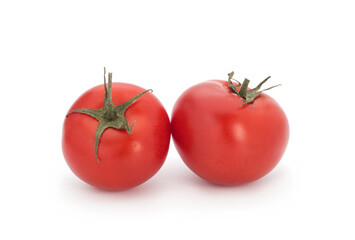Tomatoes on a white background