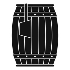 Wooden barrel with ladle icon simple
