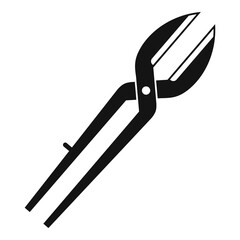 Metal scissors icon simple