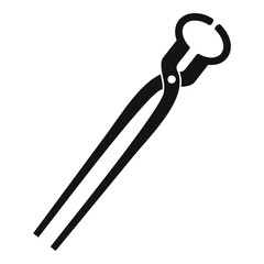 Vintage blacksmith pincers icon simple