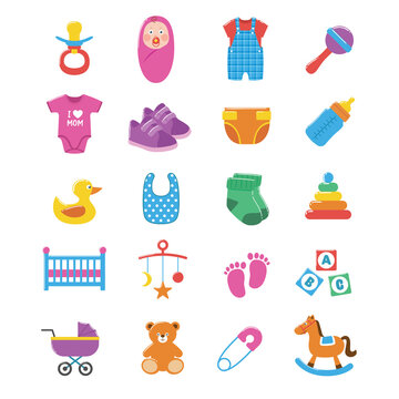 Set of baby icons. Baby elements, clipart, icons