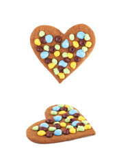 Heart shaped cookie isolated