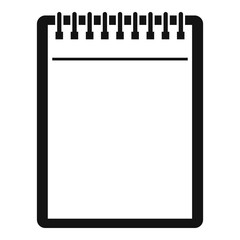 Blank spiral notepad icon simple