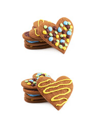 Heart shaped cookie isolated