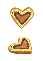 Heart shaped cookie isolated