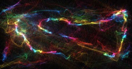 Abstract Pattern Of Rainbow Colors On Dark Background
