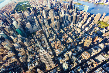 Aerial view of Midtown Manhattan New York City