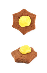 Fresh baked ginger cookie isolated