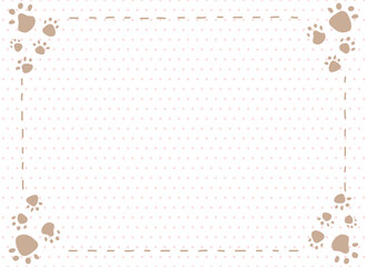 足跡　フレーム　ドット背景