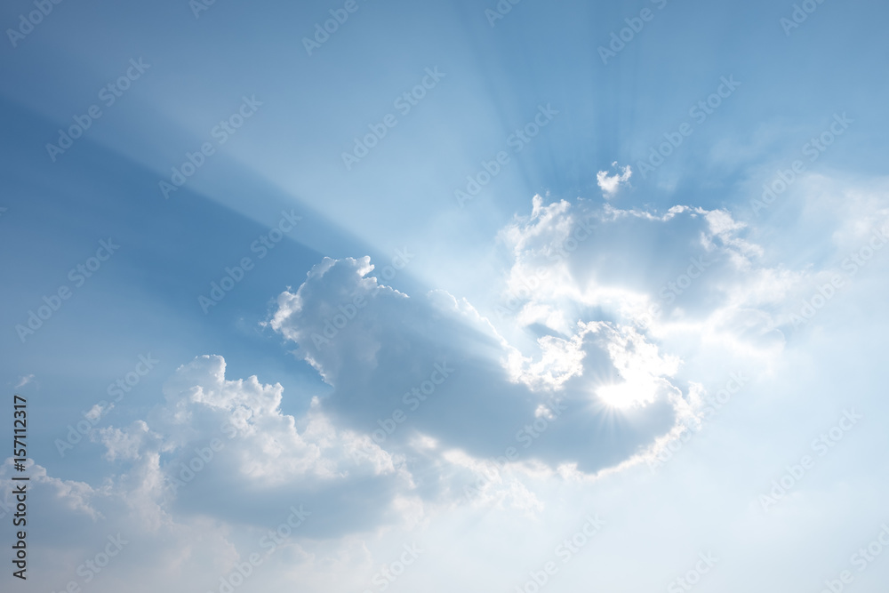 Canvas Prints sun rays behind clouds