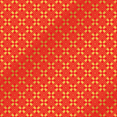 Seamless Golden Chinese Background square check cross geometry frame