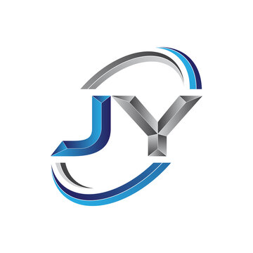 Simple initial letter logo modern swoosh JY