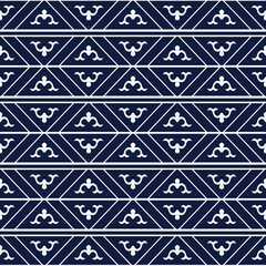 Seamless Blue Chinese Background retro geometry check frame line