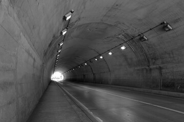 Close - up Empty long tunnel road