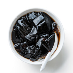 grass jelly with iced