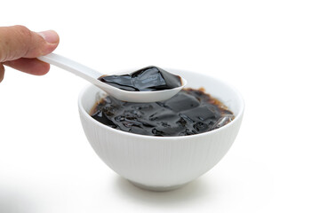 grass jelly with iced