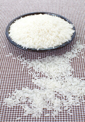 Asian white rice or uncooked white rice