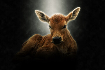 Soft focus image of A calf.