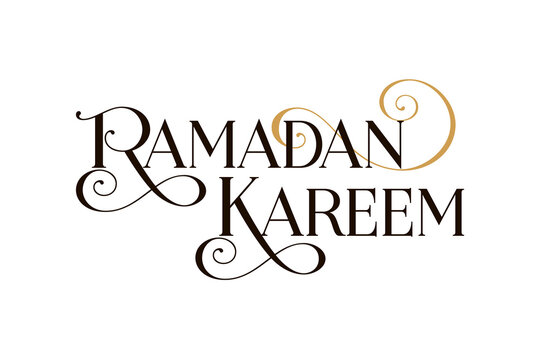 Ramadan Kareem banner. Beautiful greeting scratched calligraphy black text word. Hand drawn invitation T-shirt print design. Handwritten modern brush lettering black white background isolated vector