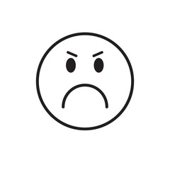 Cartoon Face Angry People Emotion Icon Vector Illustration