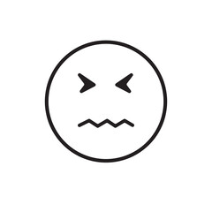 Cartoon Face Sad Negative People Emotion Icon Vector Illustration