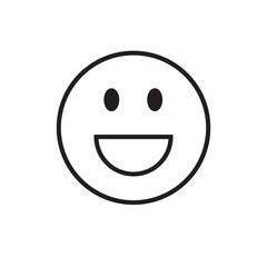 Smiling Cartoon Face Positive People Emotion Icon Vector Illustration