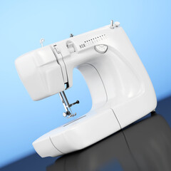 Modern White Sewing Machine. 3d Rendering