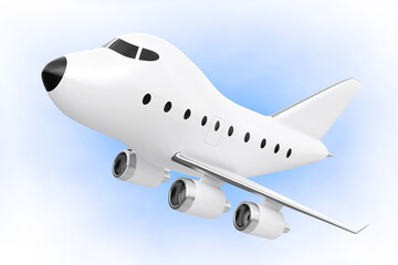 Cartoon Toy Jet Airplane. 3d Rendering