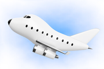 Cartoon Toy Jet Airplane. 3d Rendering