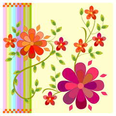 Flower design for greeting cards.Vector illustration.