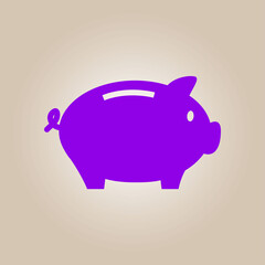 Piggy bank icon. Pictograph of moneybox. Flat design.