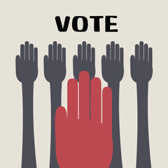 Obraz premium Hand Voting concept, Vector Illustration