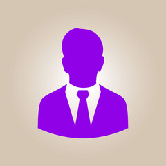 User icon of man in business suit. Flat design style.