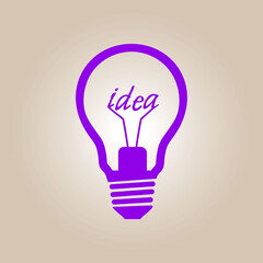 Light lamp sign icon. Idea symbol. Flat design style.