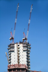 Construction of a new building on the skyline