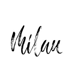 Milan, Italy. City typography lettering design. Hand drawn brush calligraphy. Isolated vector illustration.
