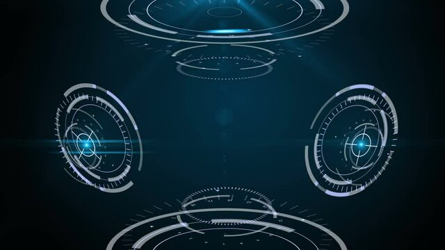 HUD. Hologram. Futuristic screensaver. Hi-tech. Future Technologies