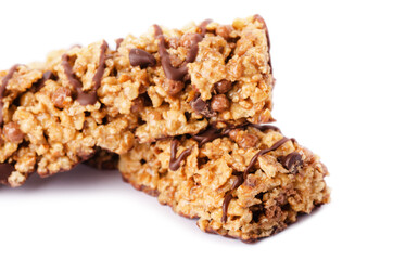Healthy chocolate cereal bar munchies