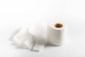toilet paper  on white background