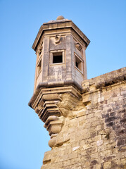 The Guard tower (the Gardjola) of the Singlea bastion. Malta.