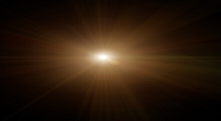  star sun with lens flare on dark background
