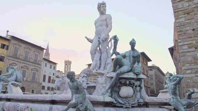 Beautiful fountain of Neptune in Florence
