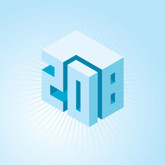 The creativity happy new year 2018 vector design.