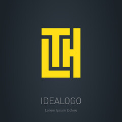 Obraz premium Logo template with letters L, T and H. Vector logotype or label.