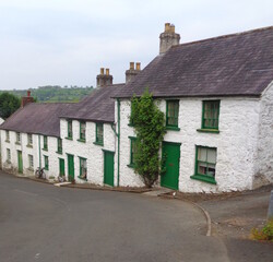 Fototapeta na wymiar old irish cottages