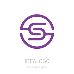 Letter S logotype. Vector symmetrical design element, logo or icon. Concept of connection.