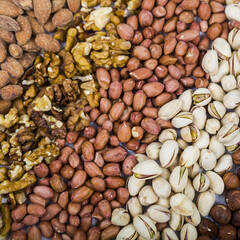 Background of nuts.