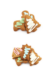 Pile of glazed gingerbreads isolated