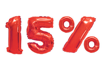 fifteen percent from balloons red color