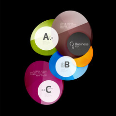 Glass circles on black